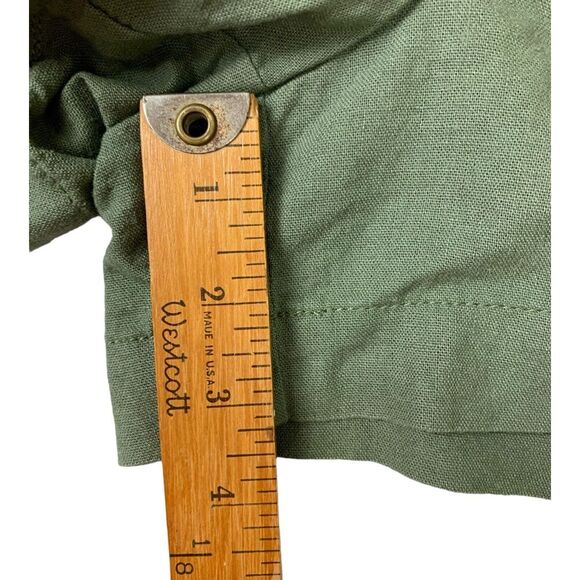 Loft Outlet Shorts Womens 6 Green Linen Blend Belted‎ Pockets Casual Boho - Picture 6 of 8